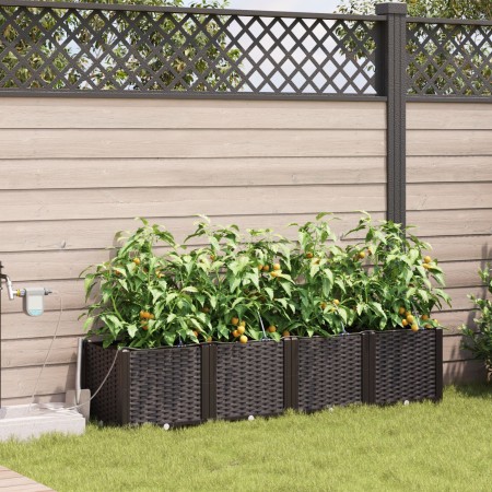 Macetas de jardín  con sistema de riego 4 pcs Marrón | Foro24.es | Tu tienda online para hogar, jardín y más Foro24.es