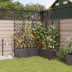 Jardineras con sistema de riego 5 piezas Marrón