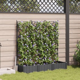 Macetero de Jardín con Enrejado 3 pcs Negro 120x40x125.5 cm de , Maceteros y jardineras - Ref: Foro24-42002839, Precio: 69,61 €