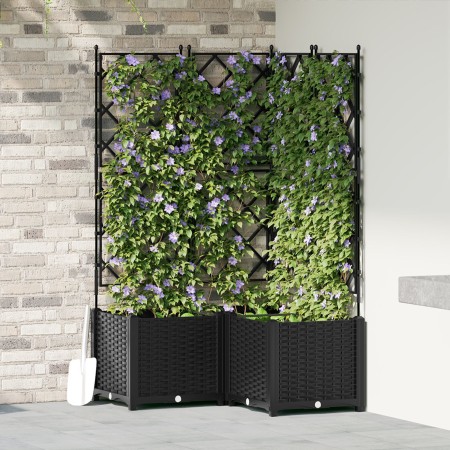 Macetero de Jardín con Enrejado 3 pcs Negro 80x80x143 cm von , Töpfe und Pflanzgefäße - Ref: Foro24-42002841, Preis: 93,22 €,...