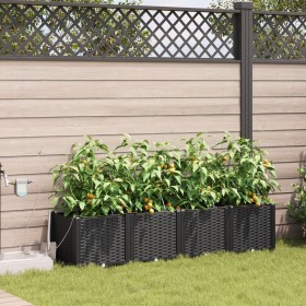 Maceteros de jardín con sistema de riego 4 pcs