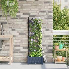Macetero de Jardín con Enrejado Gris 40x40x125.5
