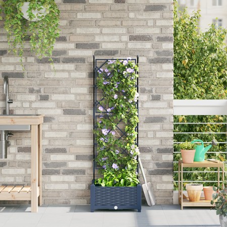 Macetero de Jardín con Enrejado Gris 40x40x125.5 cm von , Töpfe und Pflanzgefäße - Ref: Foro24-42002858, Preis: 37,84 €, Raba...