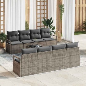 Conjunto de sofá de jardín 7 pcs Gris 55 x 55 x 37 cm