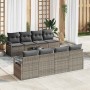 Conjunto de sofá de jardín 7 pcs Gris 55 x 55 x 37 cm