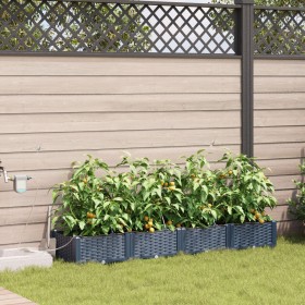 Maceteros de Jardín con Sistema de Riego por Agua 4 pcs Gris de , Maceteros y jardineras - Ref: Foro24-42002867, Precio: 91,6...