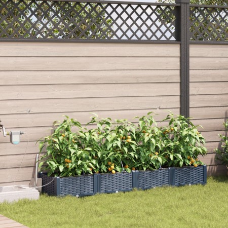 Maceteros de Jardín con Sistema de Riego por Agua 4 pcs Gris by , Pots and planters - Ref: Foro24-42002867, Price: 91,63 €, D...
