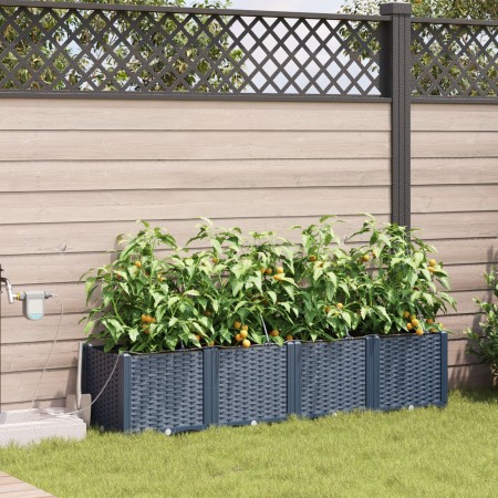 Macetas de Jardín  con Sistema de Riego 4 pcs Gris | Foro24.es | Tu tienda online para hogar, jardín y más Foro24.es