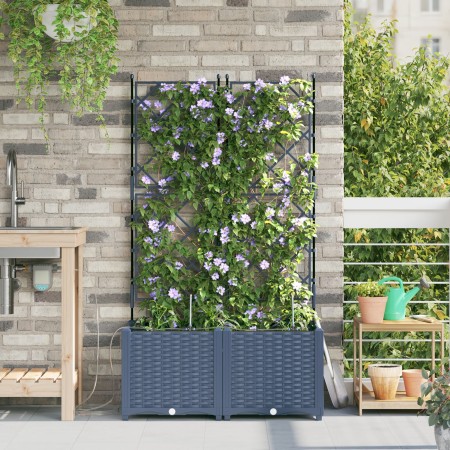 Plantadores de Jardín  con Sistema de Riego 2 pcs Gris | Foro24.es | Tu tienda online para hogar, jardín y más Foro24.es