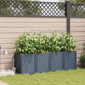 Jardineras con sistema de riego 4 pcs Gris