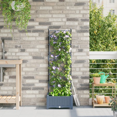 Macetero de Jardín con Enrejado Gris Claro 40x40x125.5 cm by , Pots and planters - Ref: Foro24-42002881, Price: 37,84 €, Disc...