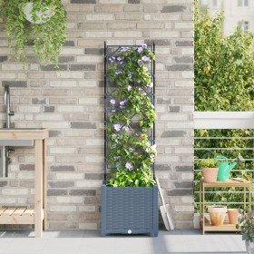 macetero con enrejado gris claro 40x40x143 cm von , Töpfe und Pflanzgefäße - Ref: Foro24-42002882, Preis: 48,59 €, Rabatt: %