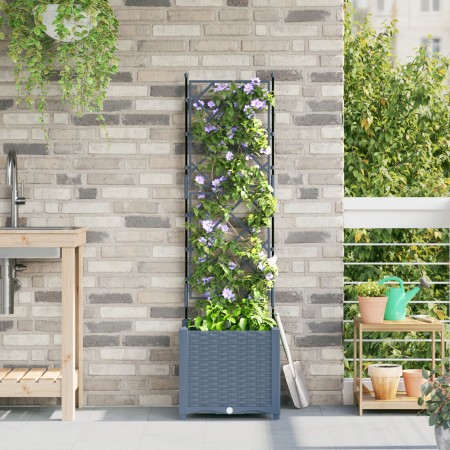 macetero con enrejado gris claro 40x40x143 cm von , Töpfe und Pflanzgefäße - Ref: Foro24-42002882, Preis: 48,59 €, Rabatt: %