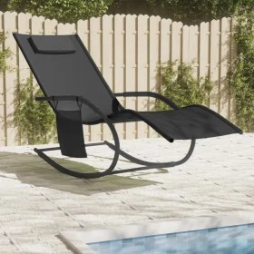 Steel and black textilene rocking lounger by vidaXL, Loungers - Ref: Foro24-318120, Price: 92,72 €, Discount: %