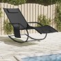 Tumbona mecedora de acero y textilene negro de vidaXL, Tumbonas - Ref: Foro24-318120, Precio: 93,69 €, Descuento: %
