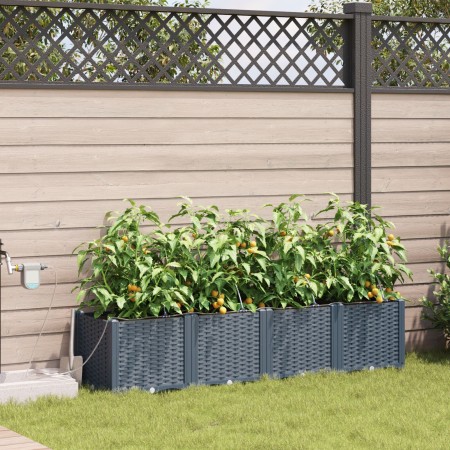 Macetas de Jardín  con Sistema de Irrigación por Agua 4 pcs Gris Claro | Foro24.es | Tu tienda online para hogar, jardín y más Foro24.es