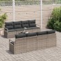 Conjunto de sofá de jardín 7 pcs Gris 55 x 55 x 37 cm