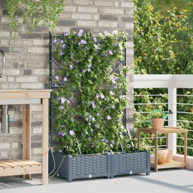 Maceteros de jardín con sistema de riego 2 pcs
