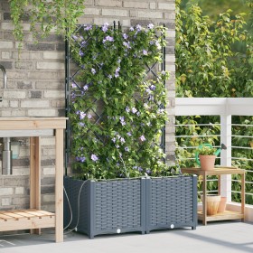 Maceteros de jardín con sistema de riego 2 piezas