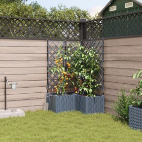 maceteros de jardín con sistema de riego 3 pcs