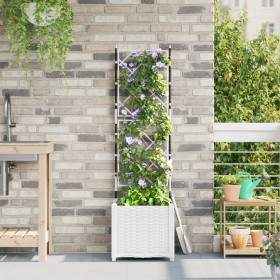 Macetero de jardín con enrejado blanco 40x40x143 cm von , Töpfe und Pflanzgefäße - Ref: Foro24-42002904, Preis: 53,02 €, Raba...