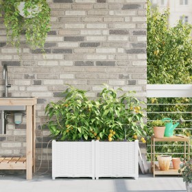 Maceteros de jardín con sistema de riego 2 pcs