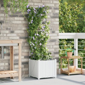 Maceteros de jardín con sistema de riego blanco