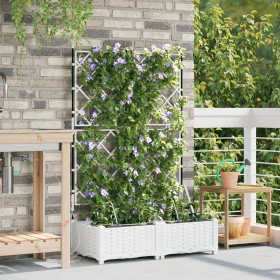 Maceteros con Sistema de Riego 2 pcs Blanco