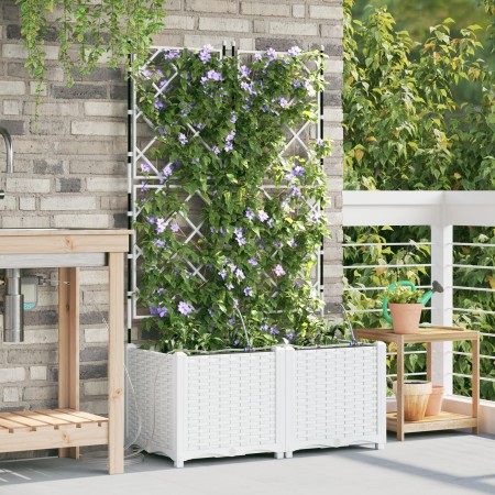 Macetas de jardín  con sistema de riego 2 pcs Blanco | Foro24.es | Tu tienda online para hogar, jardín y más Foro24.es