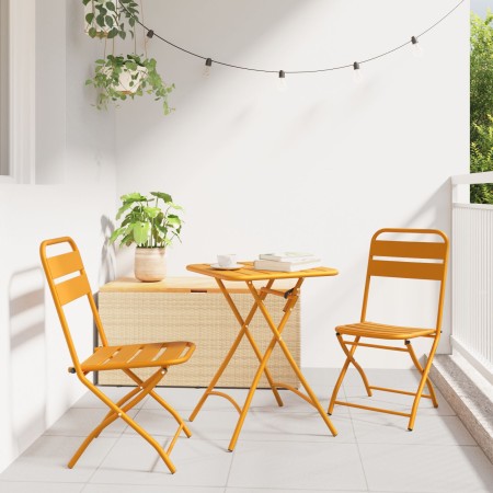Juego de Comedor al Aire Libre Mostaza Metal Compacto Plegable | Foro24.es | Tu tienda online para hogar, jardín y más Foro24.es