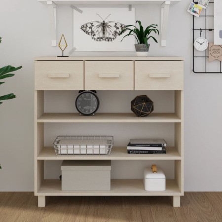 HAMAR console table solid pine wood honey brown 90x35x90 cm by vidaXL, Side tables - Ref: Foro24-340464, Price: 117,60 €, Dis...