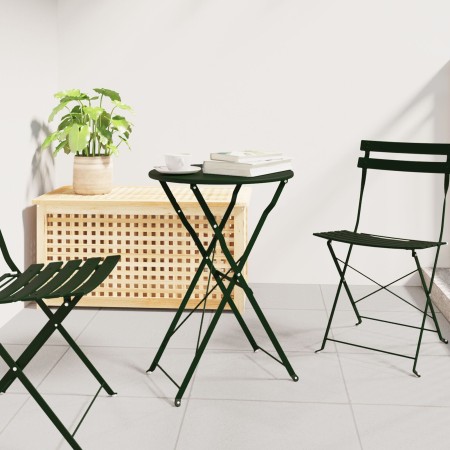 Mesa de Bistro Plegable Verde Oscuro Ø50x71 cm Acero Tratado en Polvo by , Garden tables - Ref: Foro24-42002961, Price: 56,20...
