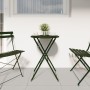 Mesa de Bistro Plegable Verde Oscuro Ø50x71 cm Acero Tratado en