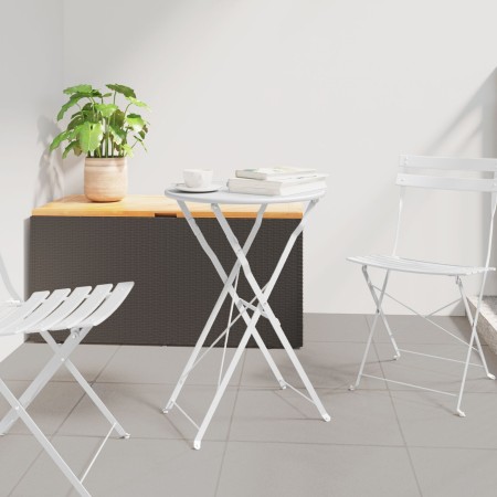 Mesa de Bistro Plegable Blanca Ø50x71 cm de Acero con Revestimiento en Polvo | Foro24.es | Tu tienda online para hogar, jardín y más Foro24.es