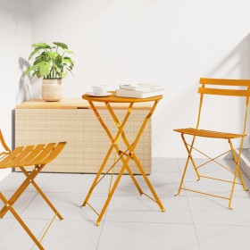 Mesa de Bistró Plegable Amarillo Mostaza Ø50x71