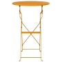 Mesa de Bistró Plegable Amarillo Mostaza Ø50x71 cm Acero con recubrimiento en polvo | Foro24.es | Tu tienda online para hogar, jardín y más Foro24.es