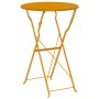 Mesa de Bistró Plegable Amarillo Mostaza Ø50x71 cm Acero con recubrimiento en polvo | Foro24.es | Tu tienda online para hogar, jardín y más Foro24.es