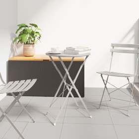 Mesa de Bistro Plegable Beige Ø50x71 cm de Acero