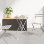 Mesa de Bistro Plegable Beige Ø50x71 cm de Acero con Recubrimiento en Polvo | Foro24.es | Tu tienda online para hogar, jardín y más Foro24.es