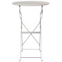 Mesa de Bistro Plegable Beige Ø50x71 cm de Acero con Recubrimiento en Polvo | Foro24.es | Tu tienda online para hogar, jardín y más Foro24.es