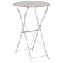 Mesa de Bistro Plegable Beige Ø50x71 cm de Acero con Recubrimiento en Polvo | Foro24.es | Tu tienda online para hogar, jardín y más Foro24.es