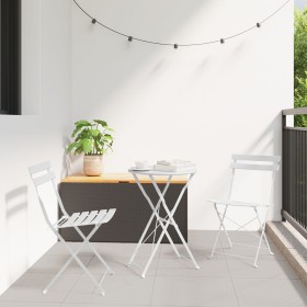 Conjunto de Bistro Plegable de 3 Piezas Blanco