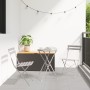 Conjunto de Bistro Plegable de 3 Piezas  en Beige de Acero | Foro24.es | Tu tienda online para hogar, jardín y más Foro24.es