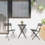 Juego de Bistro Plegable de 3 Piezas  en Acero Antracita | Foro24.es | Tu tienda online para hogar, jardín y más Foro24.es