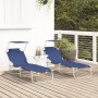 Tumbonas plegables 2 pcs con toldo Tela Oxford 600D Azul | Foro24.es | Tu tienda online para hogar, jardín y más Foro24.es