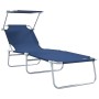 Tumbonas plegables 2 pcs con toldo Tela Oxford 600D Azul | Foro24.es | Tu tienda online para hogar, jardín y más Foro24.es