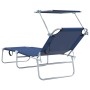 Tumbonas plegables 2 pcs con toldo Tela Oxford 600D Azul | Foro24.es | Tu tienda online para hogar, jardín y más Foro24.es