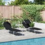 Tumbonas Plegables 2 pcs con Toldo Tela Oxford 600D Negra | Foro24.es | Tu tienda online para hogar, jardín y más Foro24.es