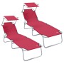 Tumbonas Plegables 2 pcs con dosel Tela Oxford 600D Roja | Foro24.es | Tu tienda online para hogar, jardín y más Foro24.es