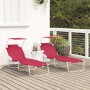 Tumbonas Plegables 2 pcs con dosel Tela Oxford 600D Roja | Foro24.es | Tu tienda online para hogar, jardín y más Foro24.es